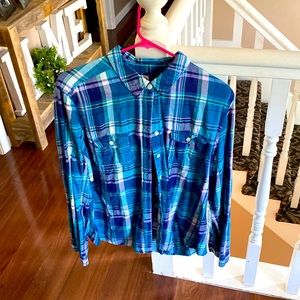 Blue Old Navy Flannel